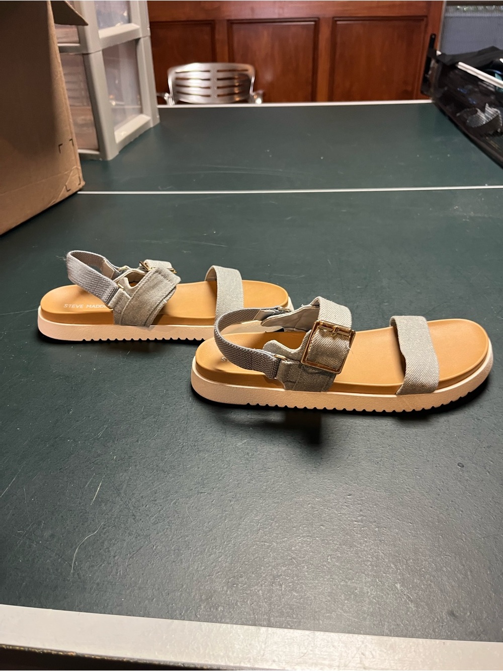Steve Madden Kids' Denim Blue Canvas Strap Sandals